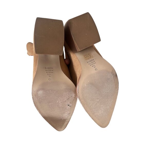 Schutz Tessie Suede Leather Western Boots Womens 9.5 B Tan Slouchy Block Heels - Picture 7 of 13